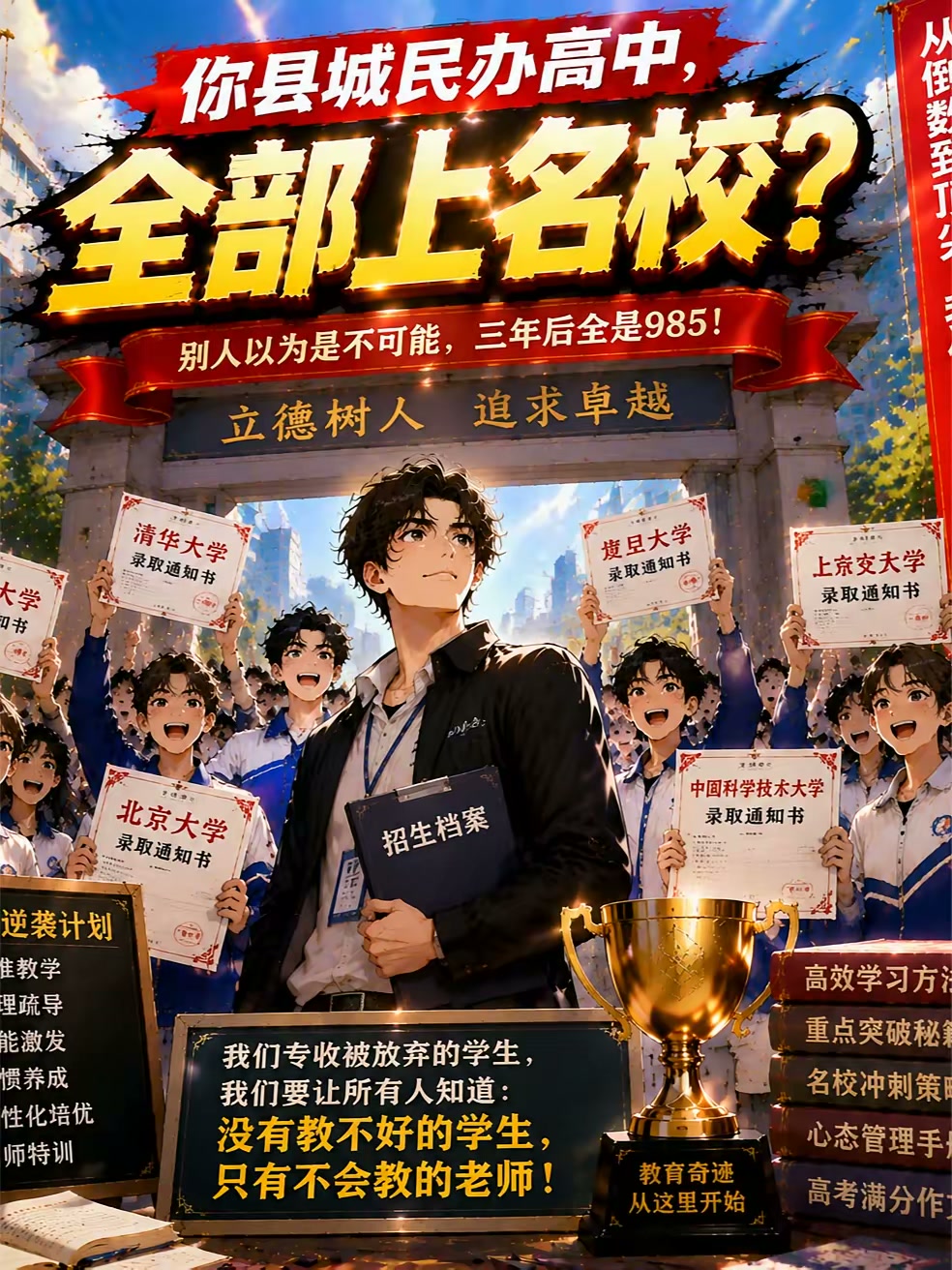你县城民办高中，年年高考状元？封面