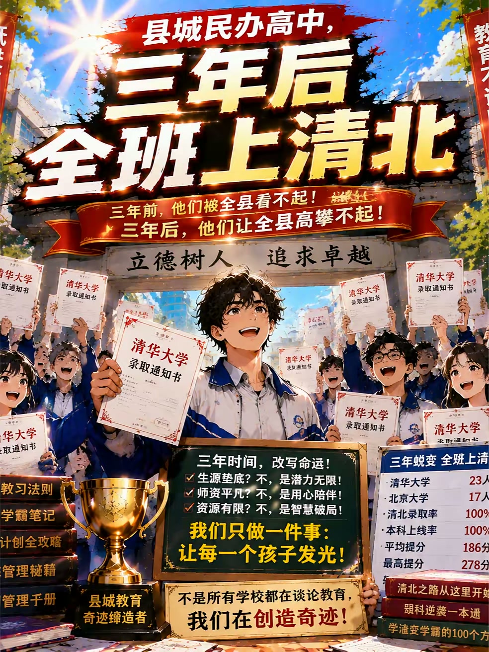 你县城民办高中，年年高考状元？封面